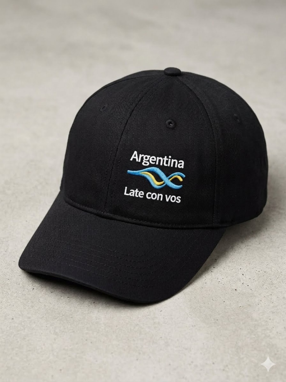 Bundle of 2 caps  ArgentinaEmbroidered Black and White Caps with Subtle Logo
